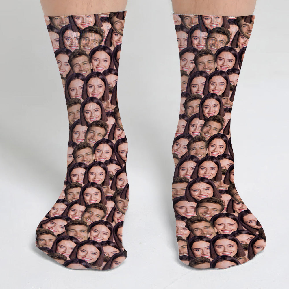 Chaussettes personnalisées avec imprimé visage - Chaussettes personnalisées pour couples