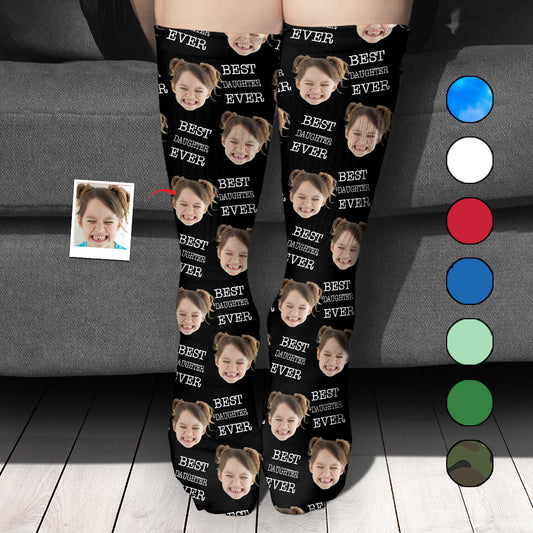 Chaussettes personnalisées pour fille - Visage personnalisé