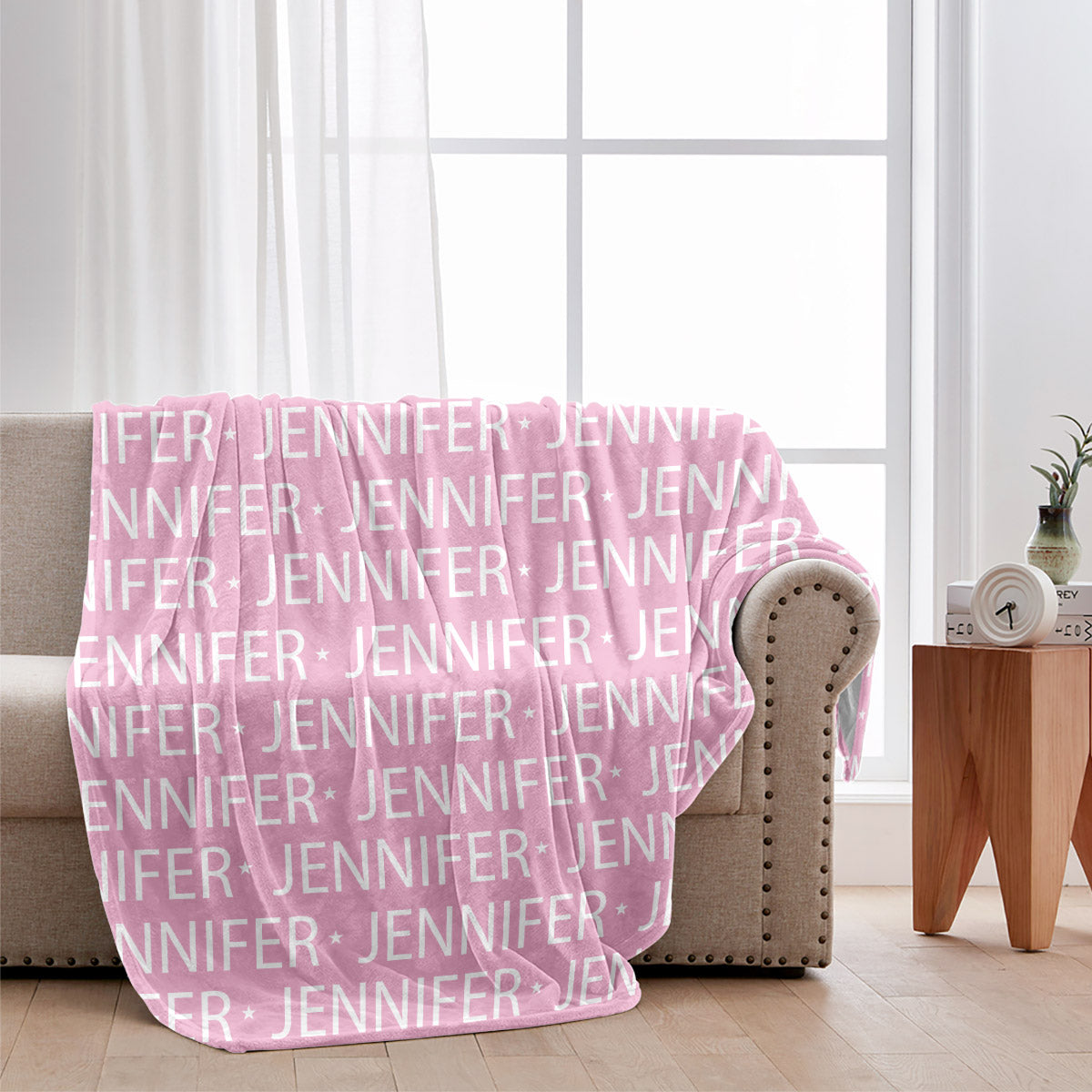 Couverture personnalisée pour fille - Motif avec nom