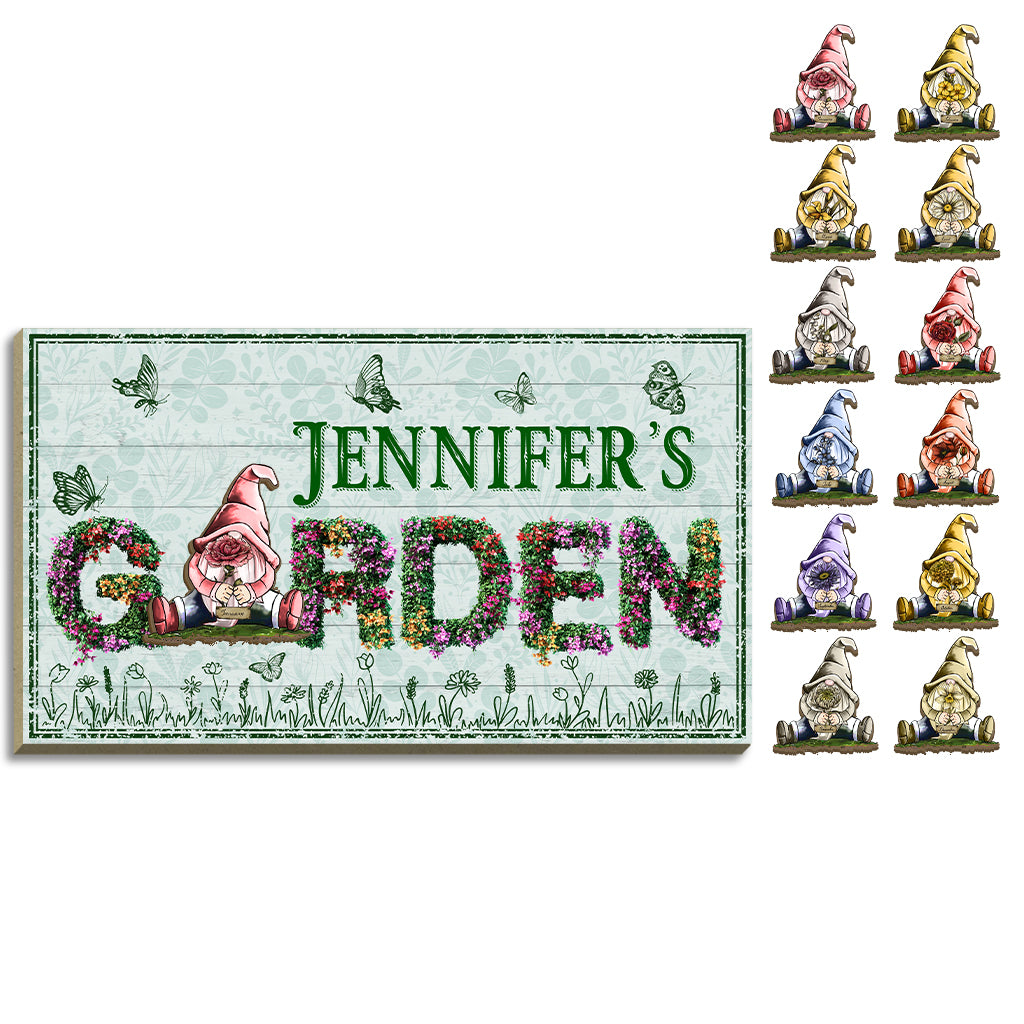 Bienvenue dans mon jardin - Panneau en bois interchangeable et personnalisé pour le jardinage
