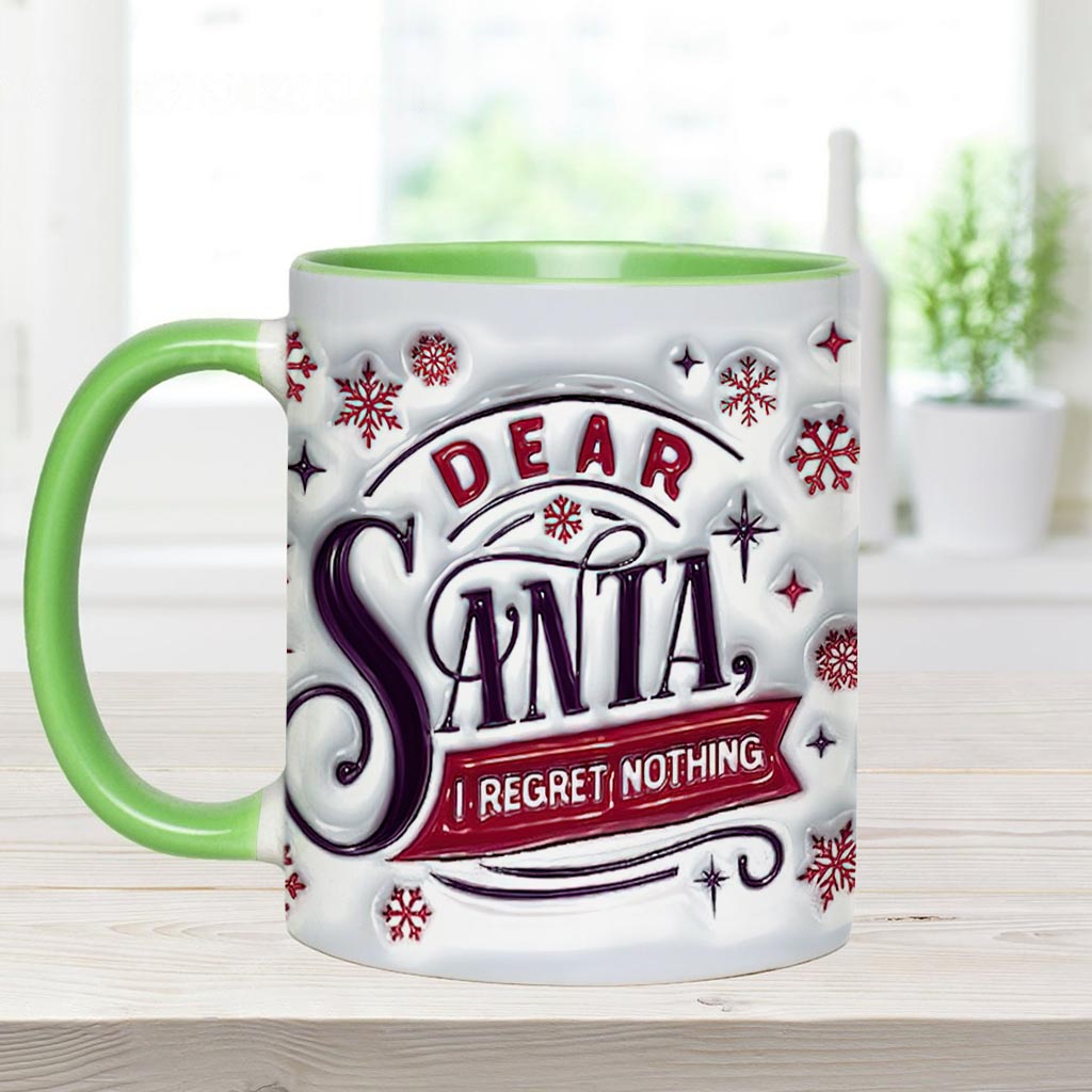 Cher Père Noël, je ne regrette rien - Mug de Noël personnalisé