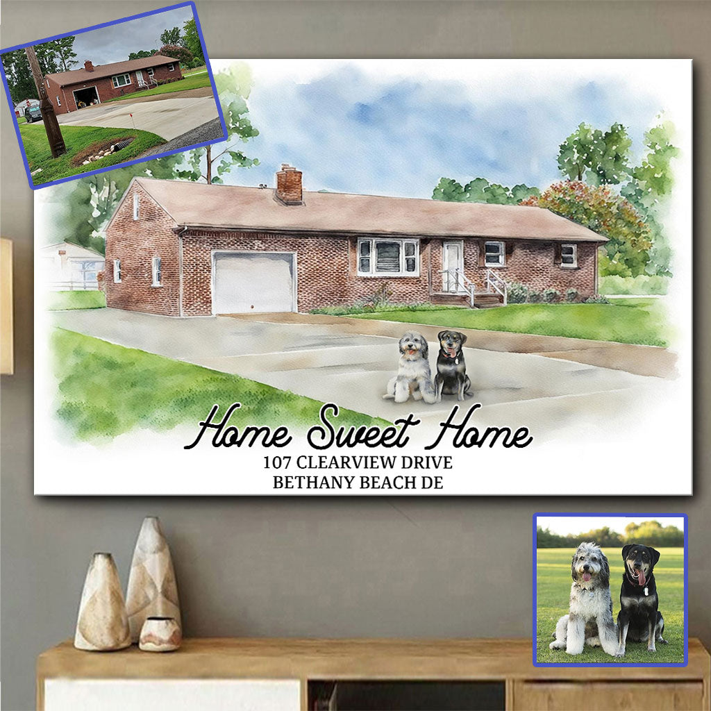 « Home Sweet Home » - Toile et affiche personnalisées pour une pendaison de crémaillère