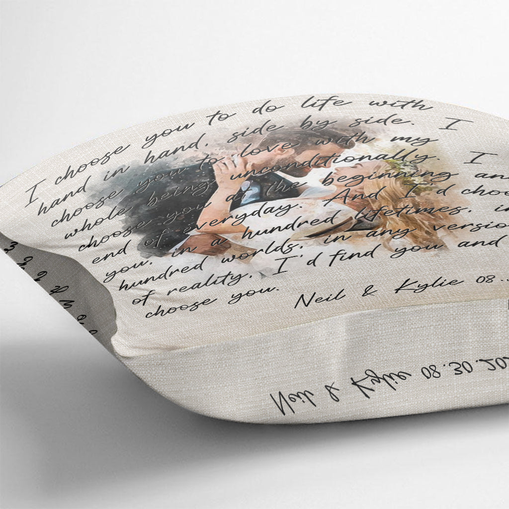 Je te choisis - Coussin décoratif personnalisé pour couple