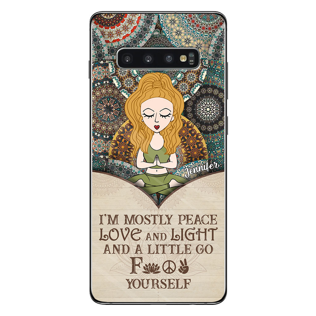 I'm Mostly Peace - Personalized Yoga Phone Case