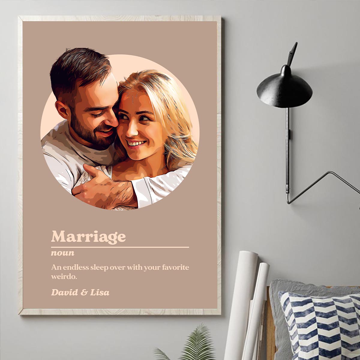 Définition du portrait de mariage - Toile et affiche personnalisées pour mari et femme