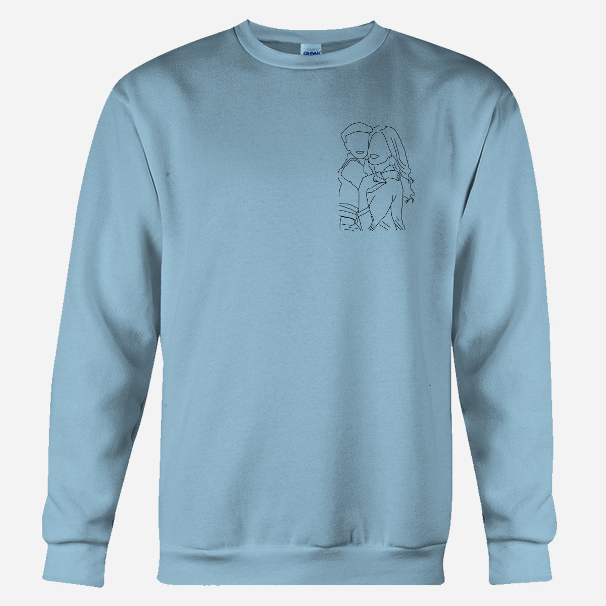 Pull brodé personnalisé pour tante - Illustration au trait