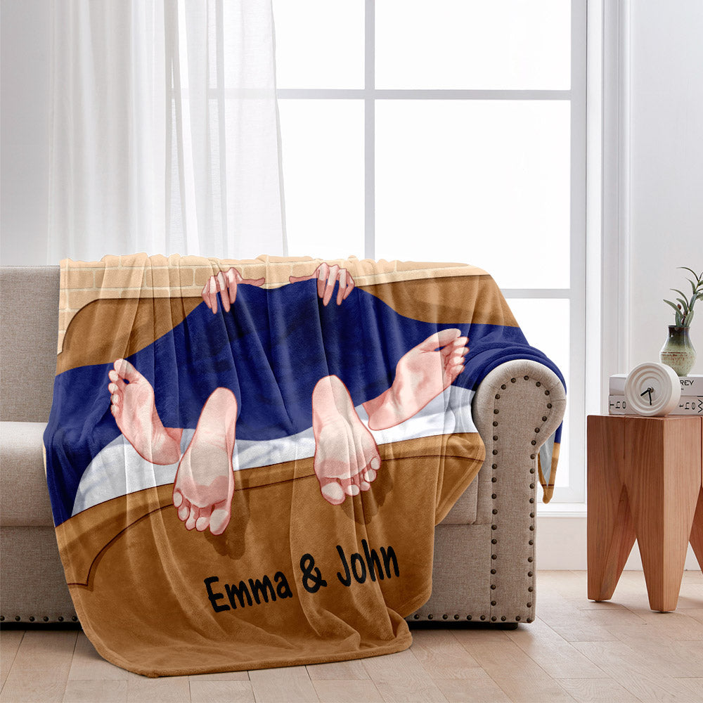 Restons au lit - Couverture personnalisée pour couples
