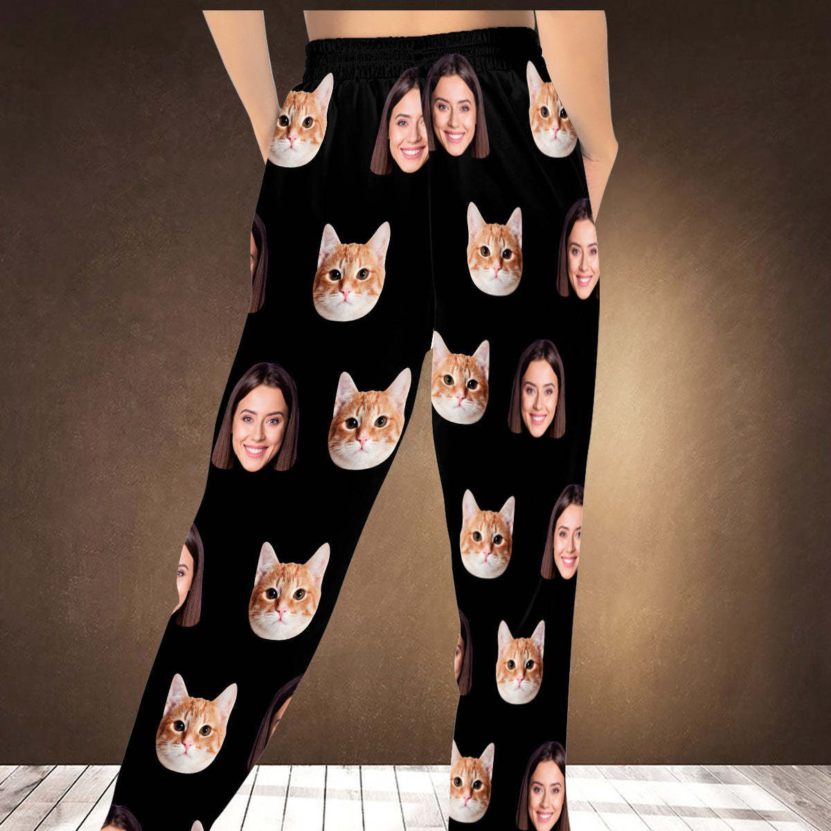 Pantalon de survêtement unisexe personnalisé avec photo - Cadeau idéal pour les amoureux des chats et des chiens - Pantalon de survêtement unisexe personnalisé