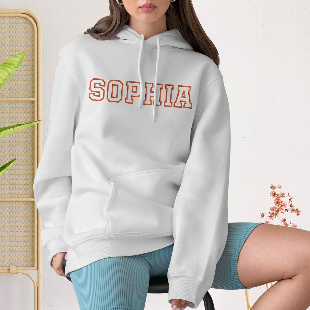Sweat à capuche brodé personnalisé pour frère/sœur - Nom personnalisé