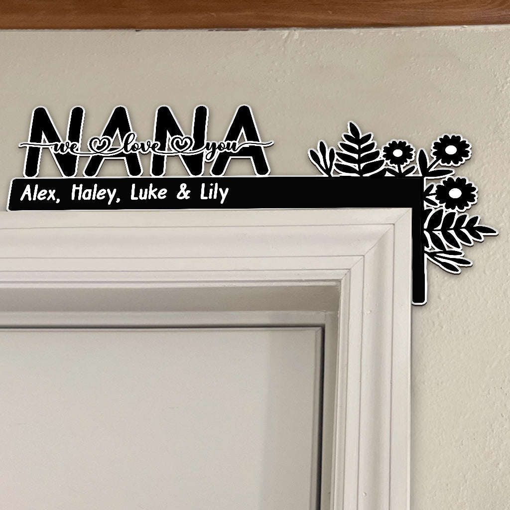 On t'aime Mamie / Maman / Papa / Grand-mère / Grand-père - Cadeau pour grand-mère, grand-père, maman, papa - Décoration de cadre de porte personnalisée