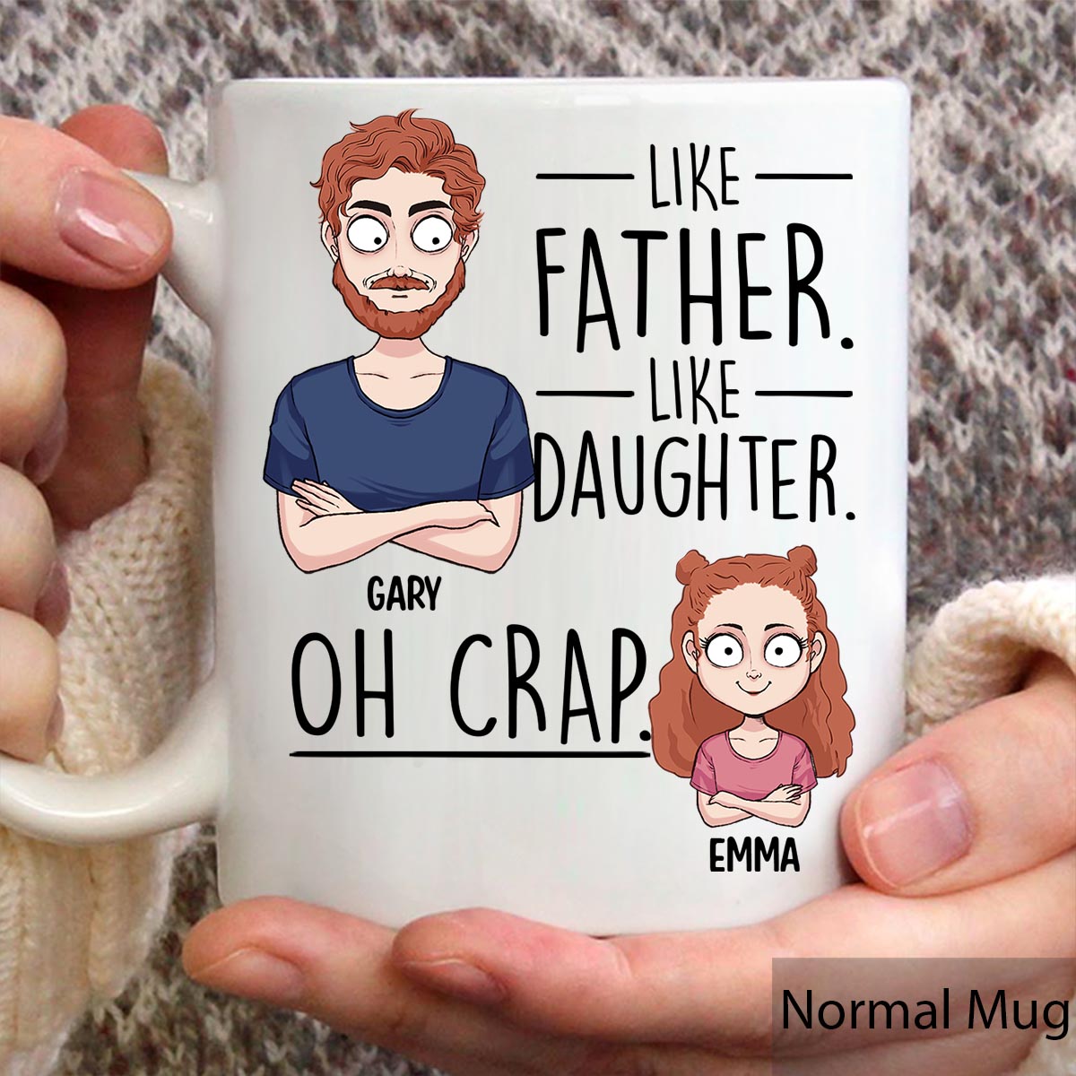 Tel père, telle fille, tel fils - Cadeau pour papa, maman, fils, fille - Mug personnalisé