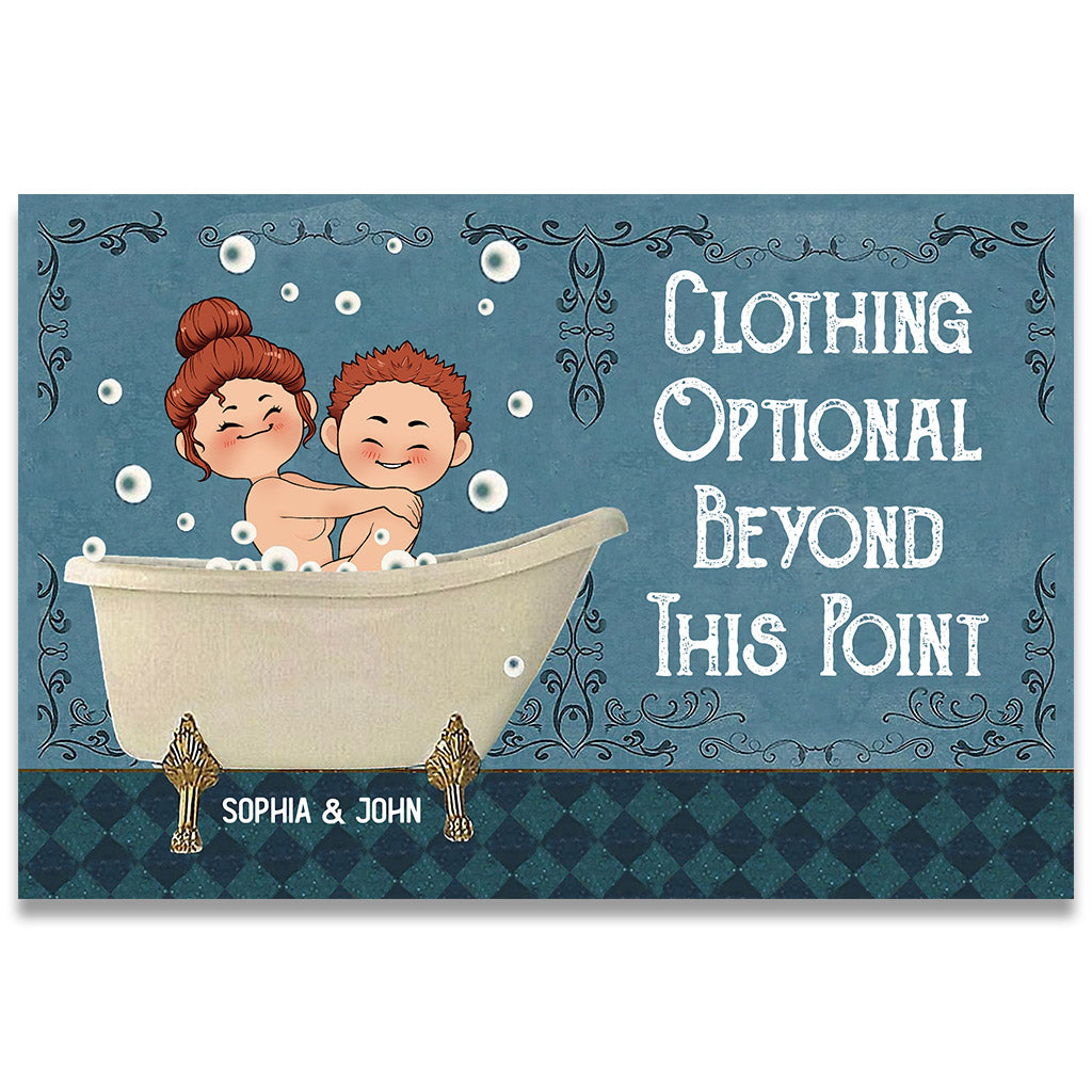 Vêtements facultatifs à partir de ce point - Paillasson personnalisé pour couple