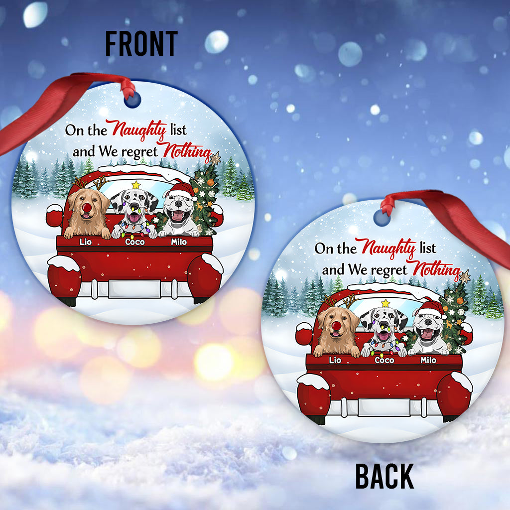 Sur la liste des vilains et je ne regrette rien - Ornement de chien personnalisé