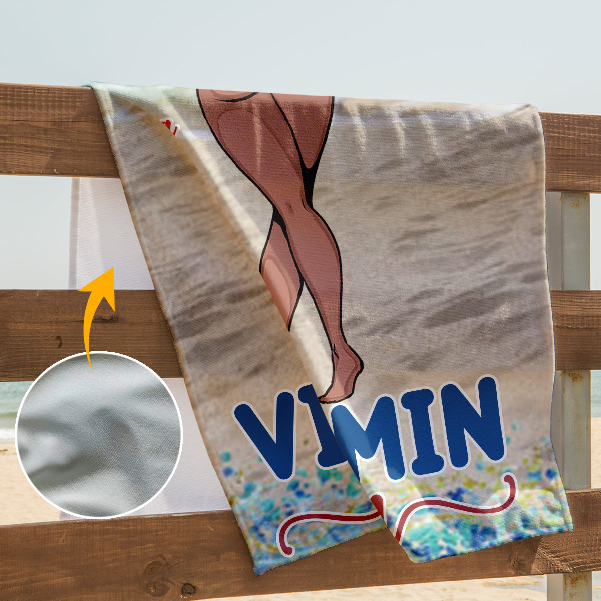 Sandy Toes Sun Kissed Nose - Sea Lover gift for friend, sister, girlfriend, wife, mom - Personalized Beach Towel