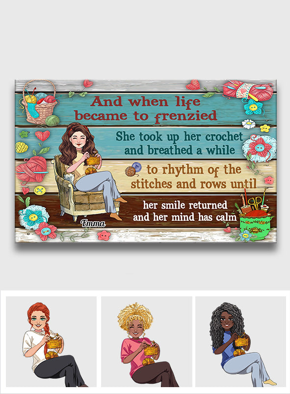 J'adore le crochet ! Un cadeau au crochet pour maman, petite amie, épouse, grand-mère : toile et affiche personnalisées.