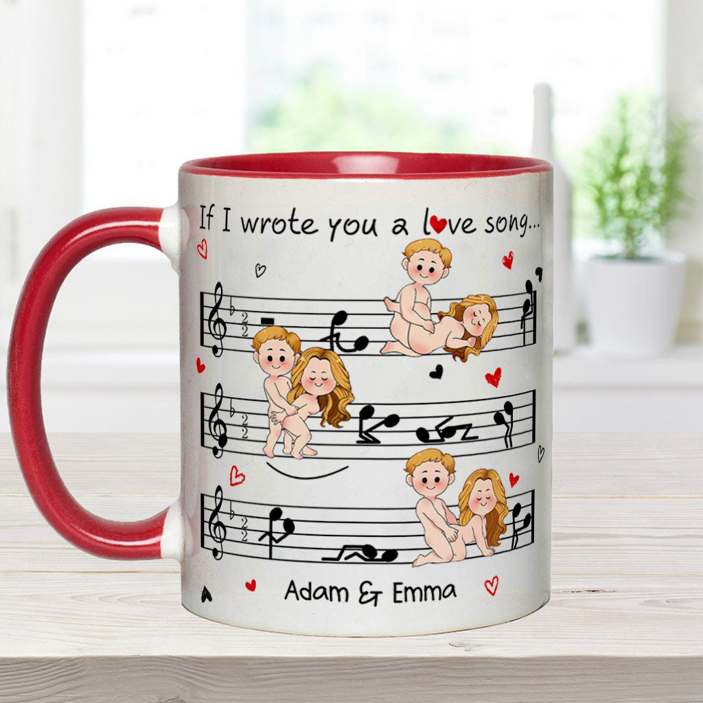 Mug personnalisé pour couple « Si je t'écrivais une chanson d'amour »