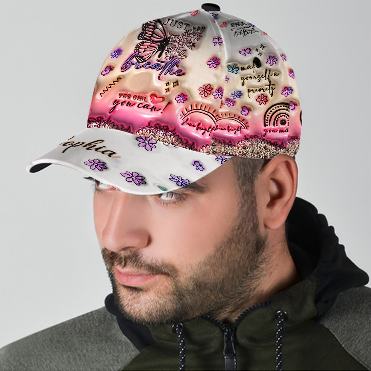 Casquette papillon personnalisée avec affirmations positives