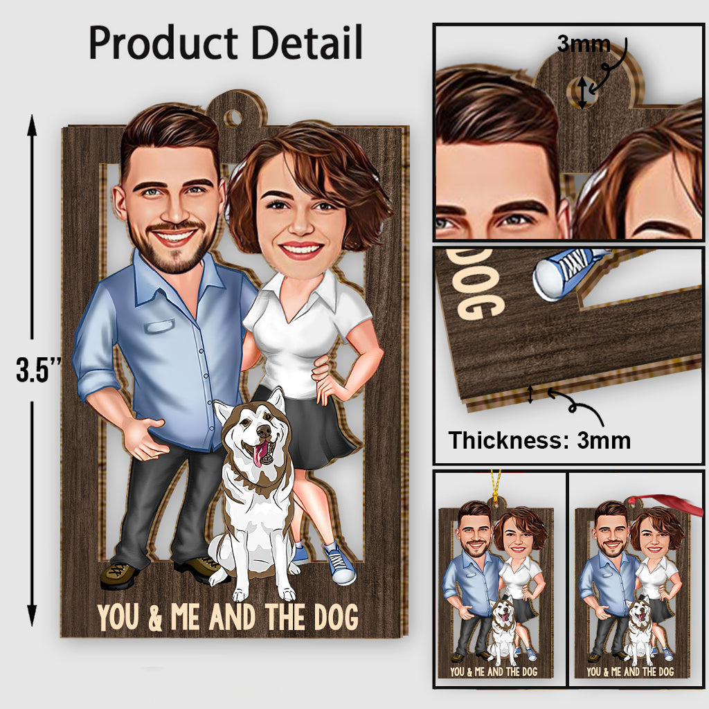You & Me And The Dogs - Personalized Couple Ornament