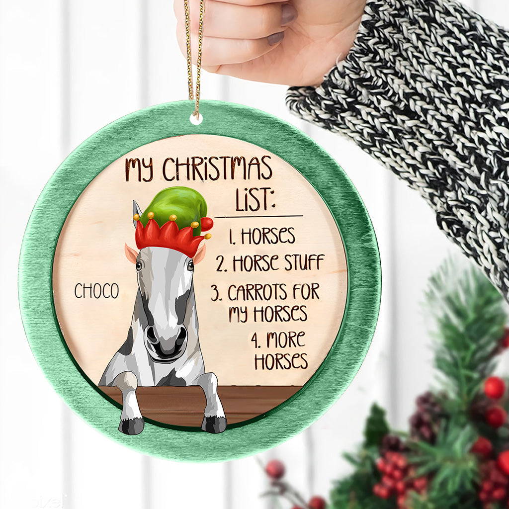 My Christmas List - Personalized Horse Ornament