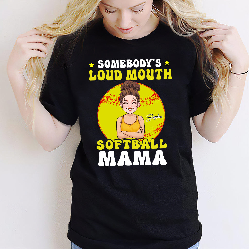 Maman de softball à la langue bien pendue - T-shirt et sweat à capuche de softball personnalisés