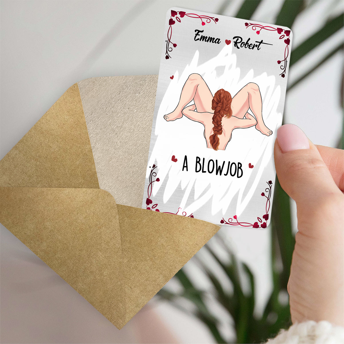 Carte à gratter personnalisée pour portefeuille de couple