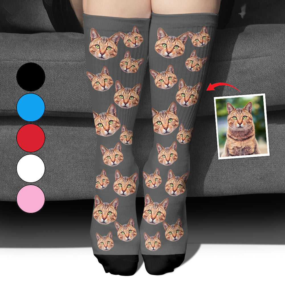 Chaussettes personnalisées pour chat - Face personnalisée