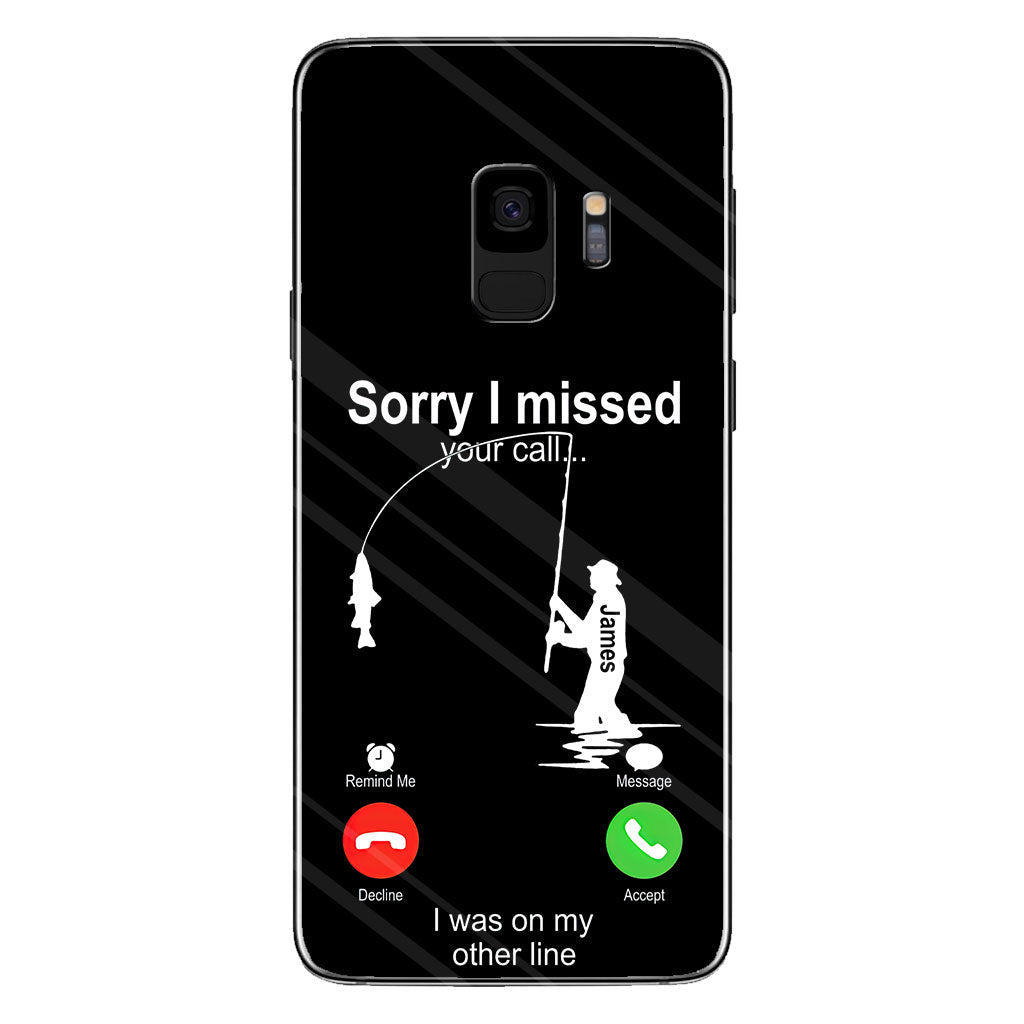 Désolé(e) d'avoir manqué votre appel, j'étais en ligne - Coque de téléphone transparente personnalisée sur le thème de la pêche