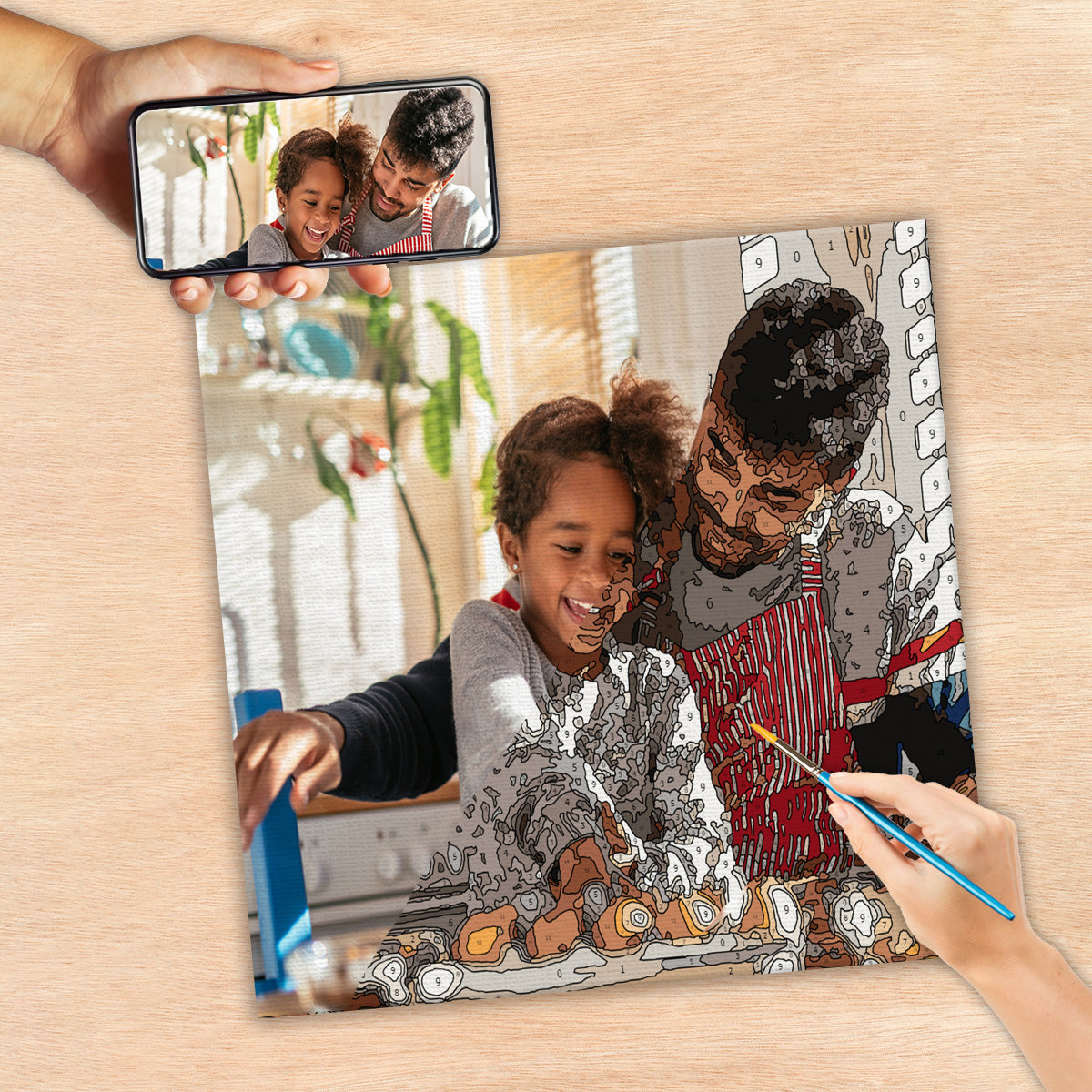 Kit de peinture par numéros personnalisé avec photo - Papa