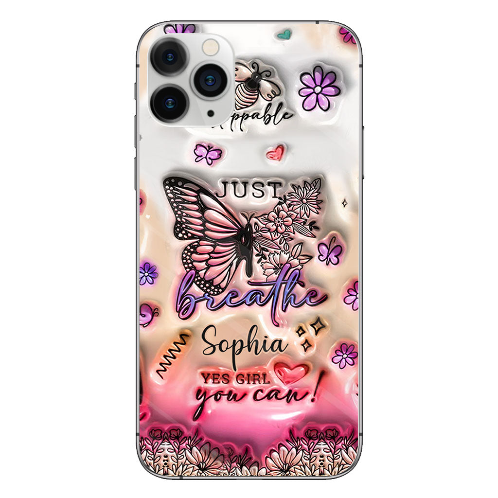 Positive Affirmations Butterfly - Personalized Butterfly Clear Phone Case