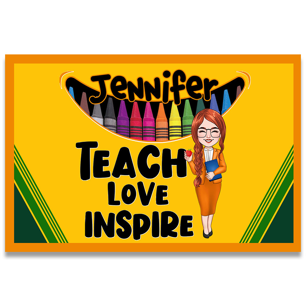 Teach Love Inspire - Personalized Teacher Doormat