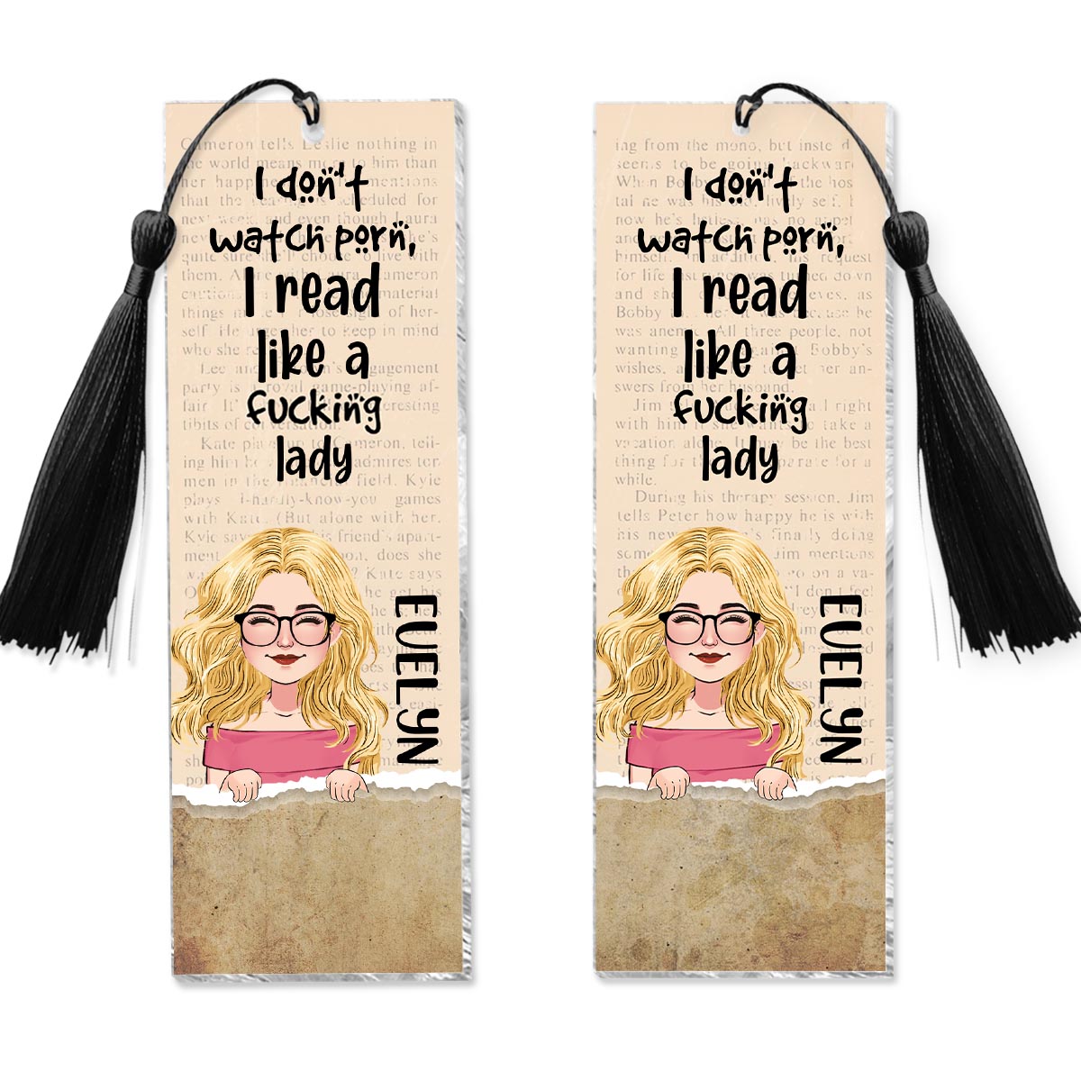 Je ne regarde pas P - Marque-page personnalisé (Imprimé recto verso)