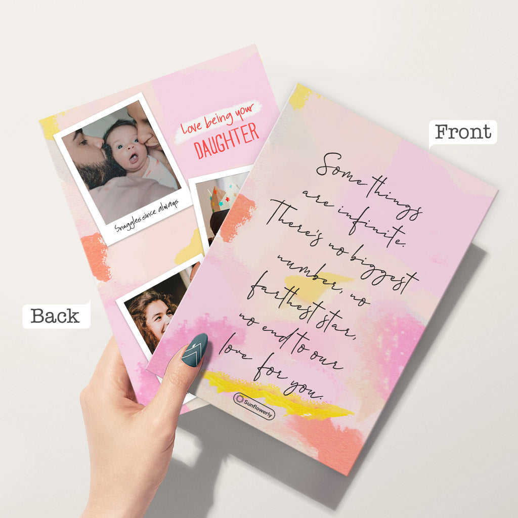 Je t'aime, ma fille - Carte de vœux personnalisée