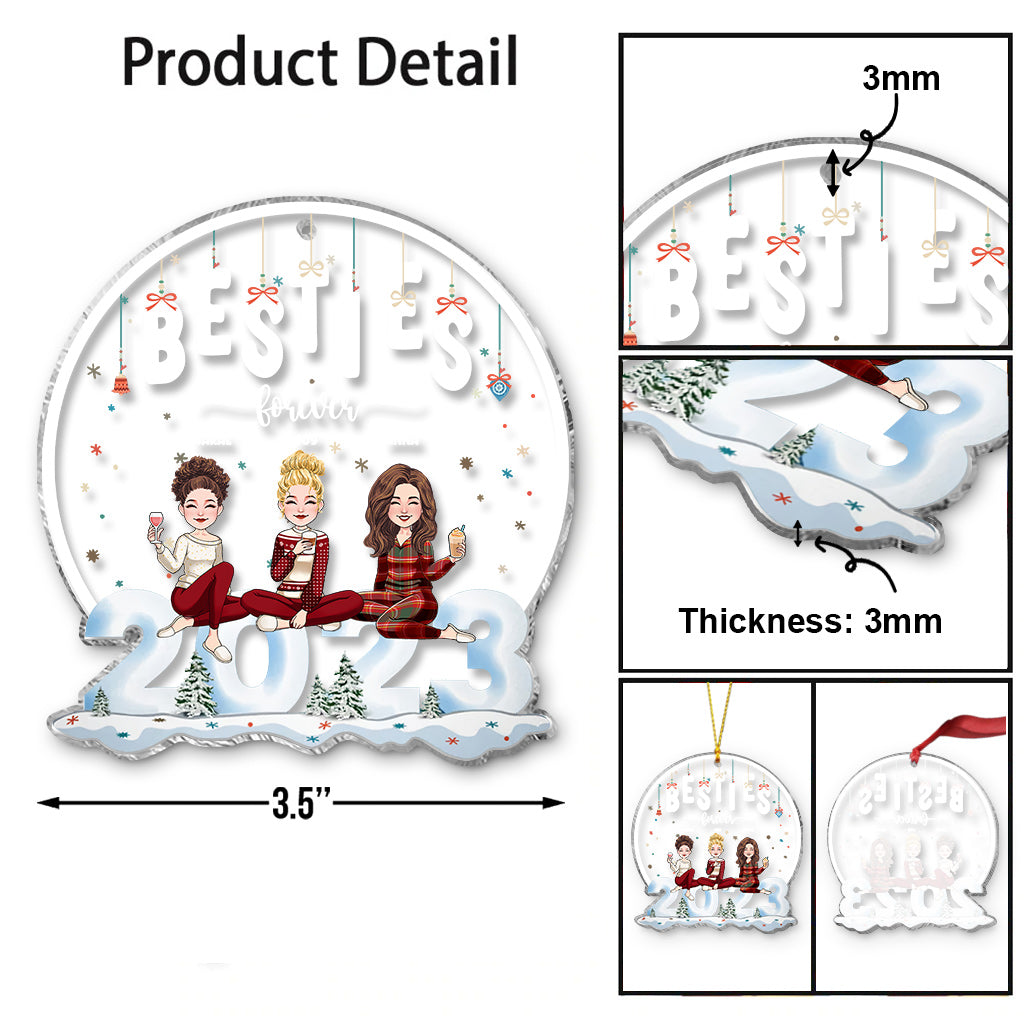 Meilleures amies pour toujours - Ornement transparent personnalisé pour meilleures amies