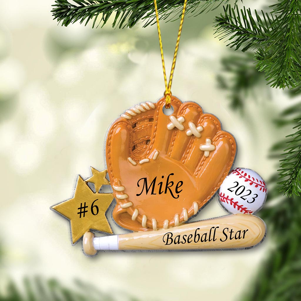 Baseball Star - Personalized Baseball Ornament