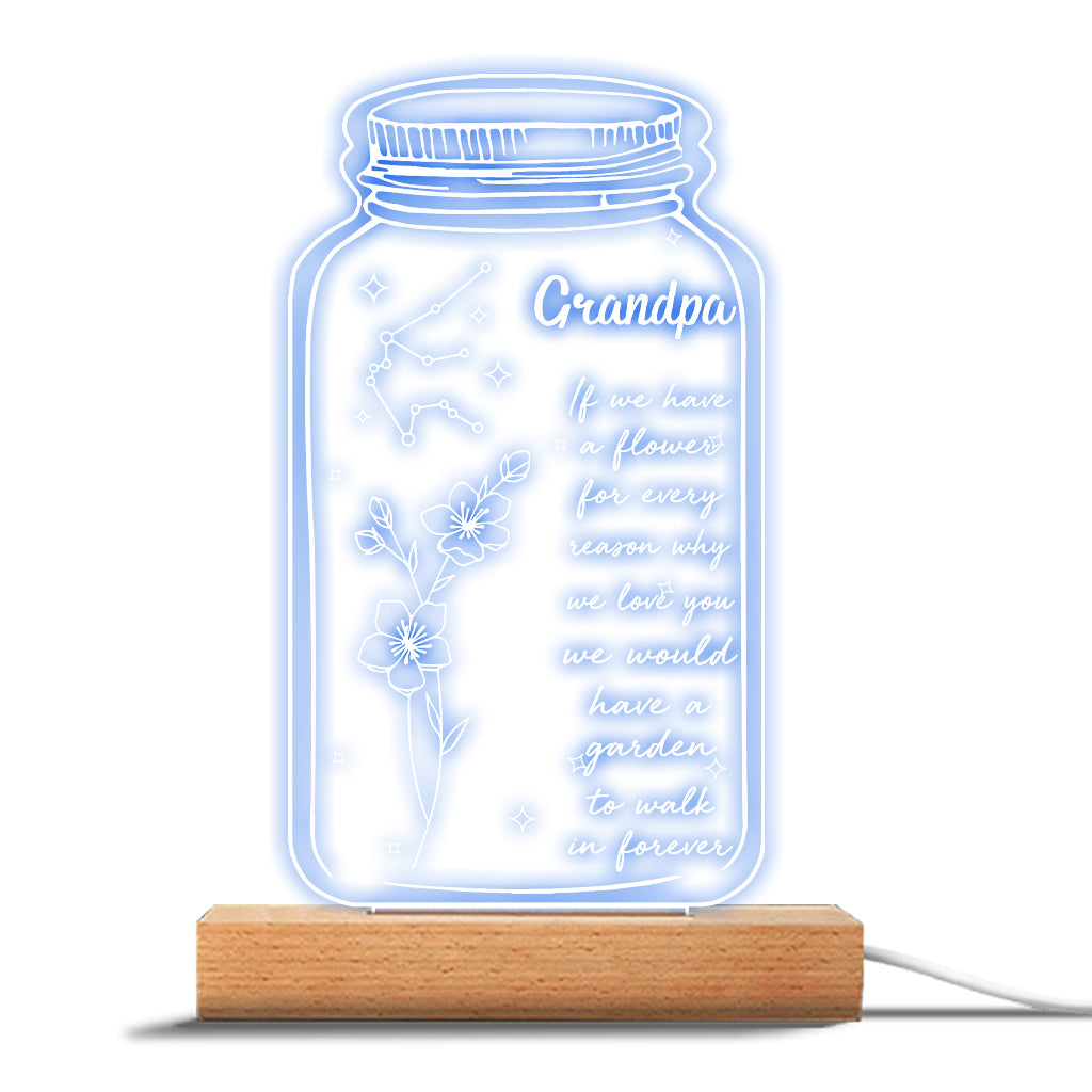 Si j'avais une étoile : Fleur de naissance et signe du zodiaque - Cadeau pour maman, grand-mère, fille, épouse, petite amie, papa, grand-père, petit ami, mari - Plaque lumineuse personnalisée