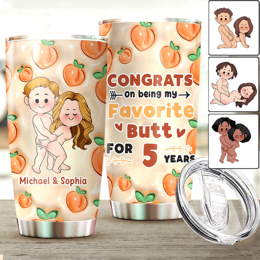 Félicitations pour être mon fessier préféré - cadeau pour copine, copain, femme, mari - Gobelet personnalisé