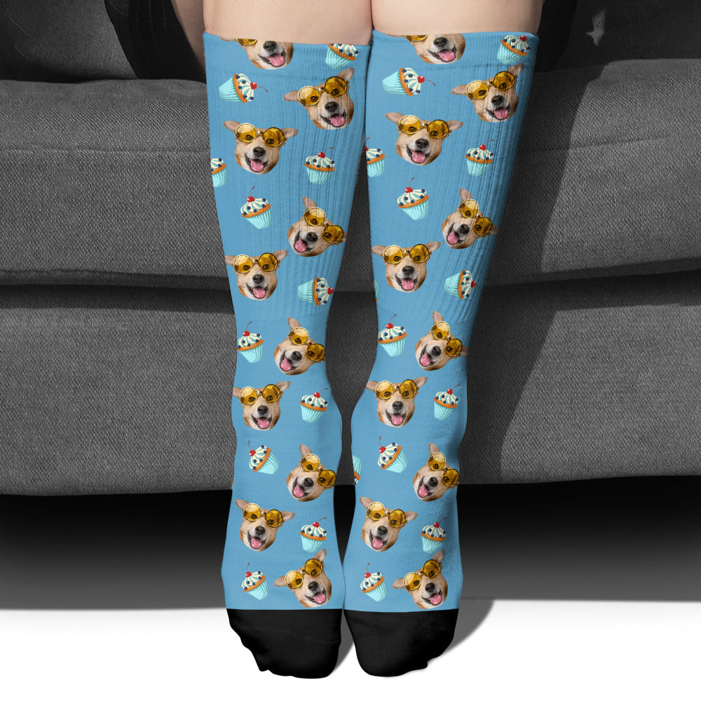 Funny Icon Pattern - Personalized Dog Socks
