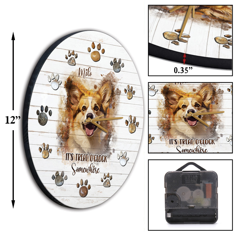 L'heure des friandises - Horloge murale personnalisée pour chien