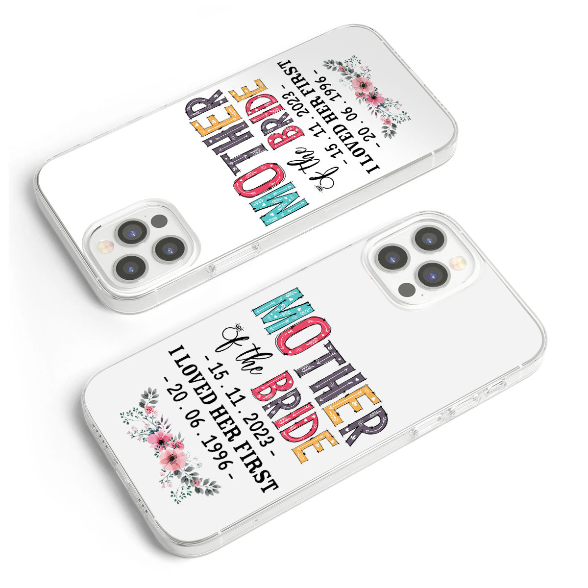 Coque de téléphone transparente personnalisée pour la mère de la mariée