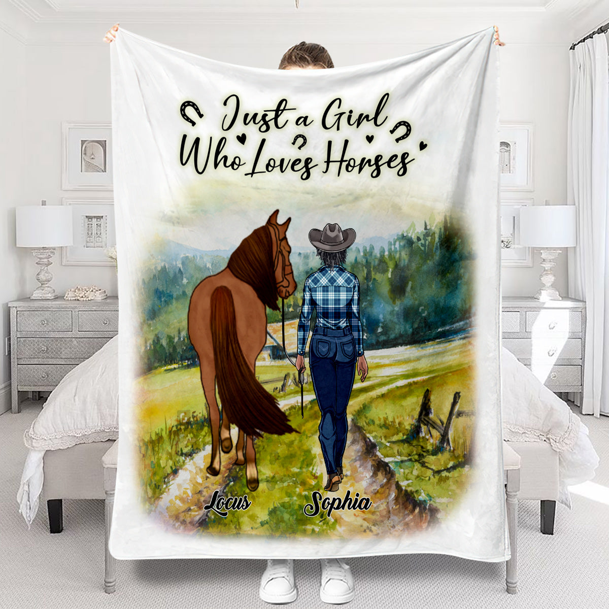 Juste une fille qui aime les chevaux - Couverture à cheval personnalisée