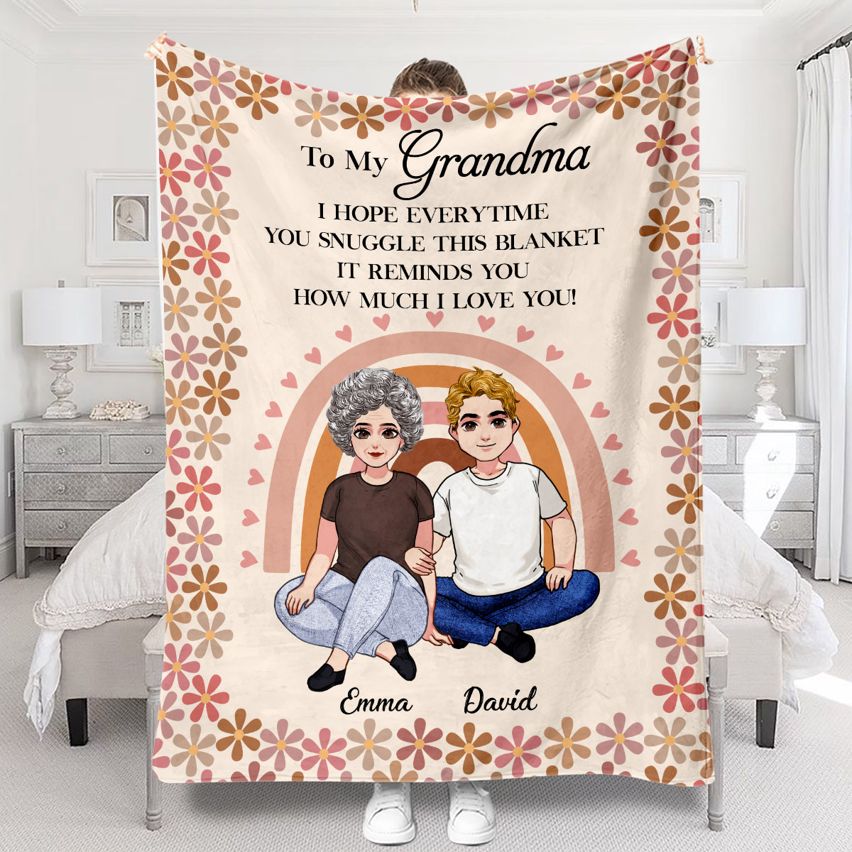 Nous espérons que vous apprécierez cette couverture à chaque fois que vous la serrerez contre vous - Cadeau pour maman, grand-mère - Couverture personnalisée