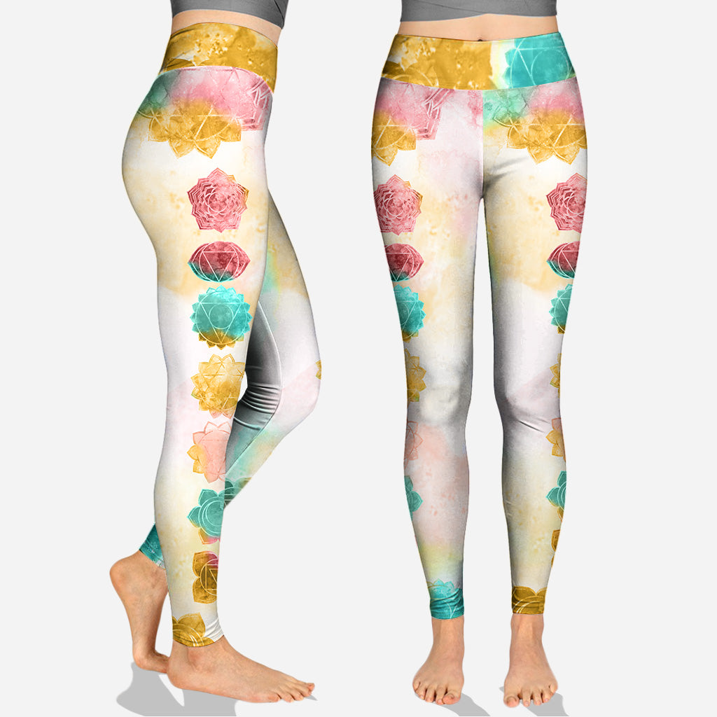 Je suis avant tout paix, amour et lumière - Débardeur et legging de yoga personnalisés -