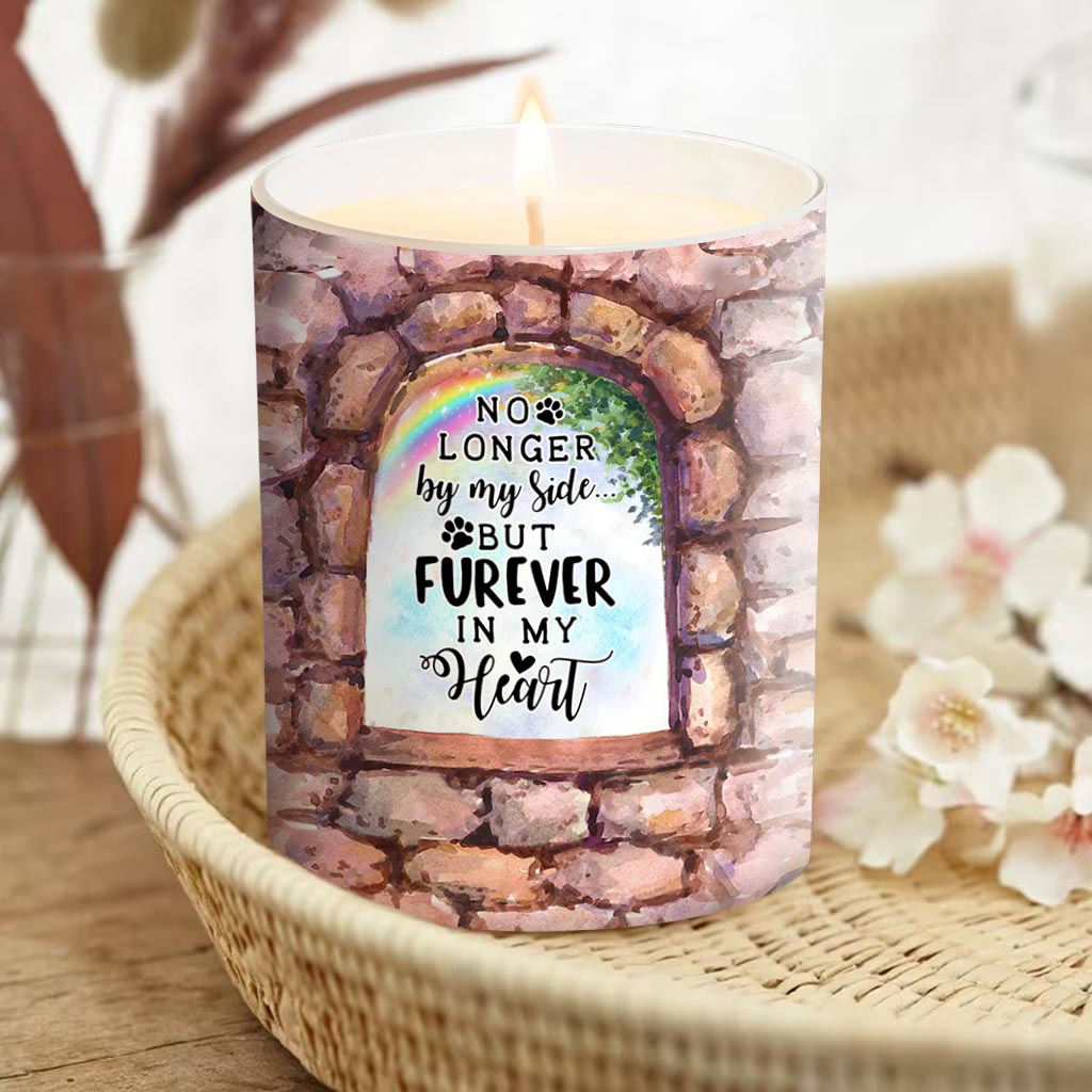 Plus à mes côtés - Bougie personnalisée pour chien avec couvercle en bois