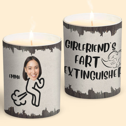 Extincteur de pets - Cadeau pour papa, grand-mère, grand-père, maman, oncle, tante, fils, fille, frère, sœur, petite-fille, petit-fils, mari, femme, petit ami, petite amie, ami - Bougie personnalisée avec couvercle en bois