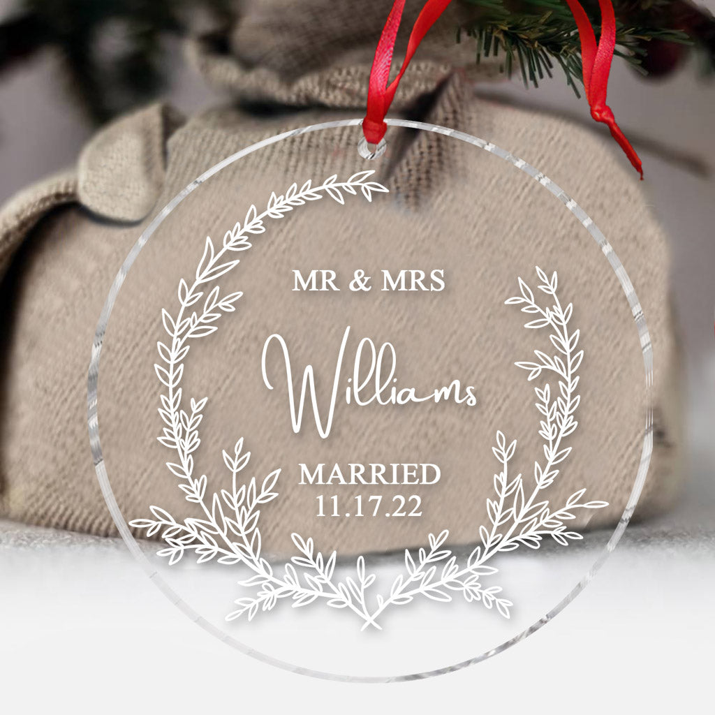 Notre premier Noël en tant que mari et femme - Ornement personnalisé pour couple