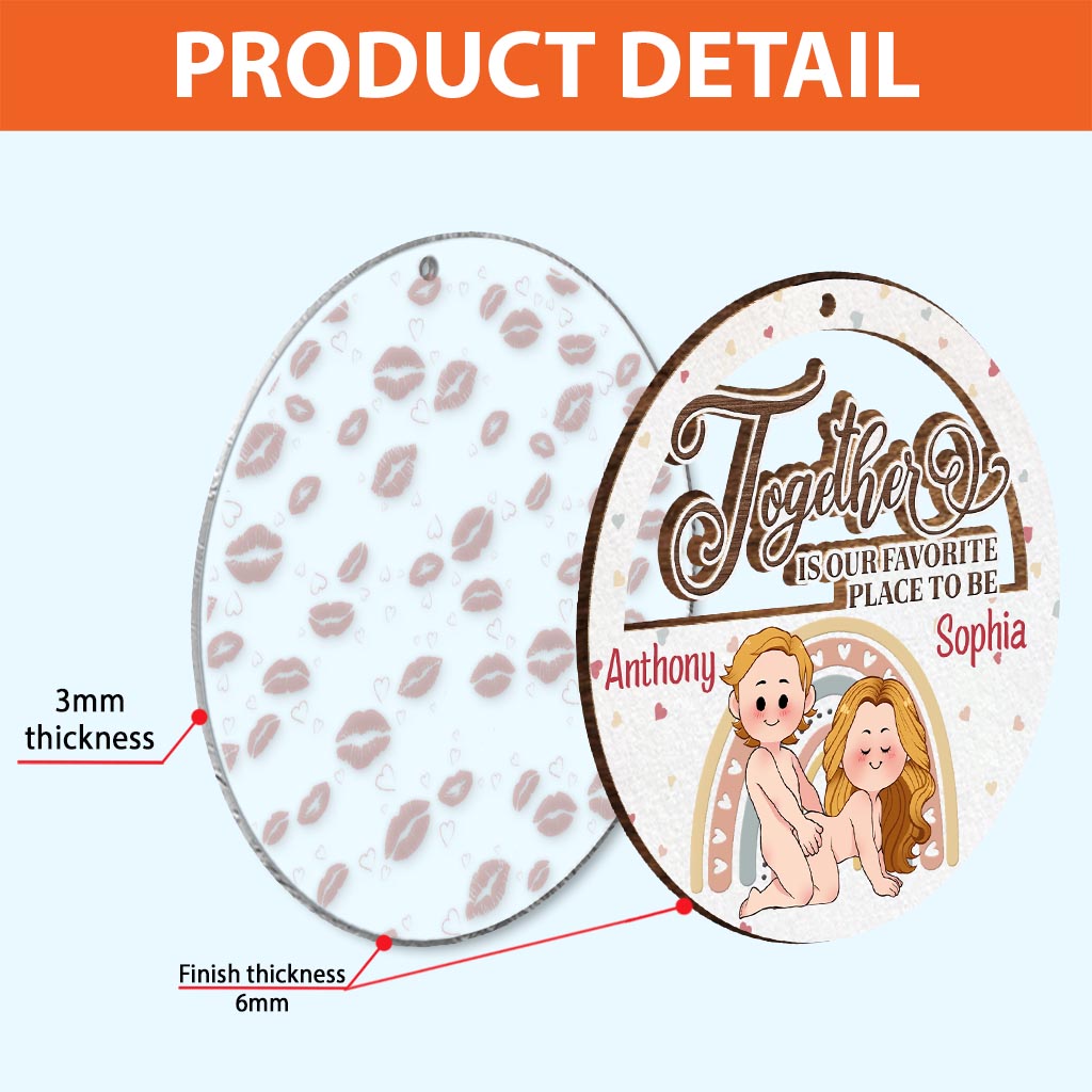 Together Is Our Favorite - Personalized Couple 2 Layered Piece Mix Ornament