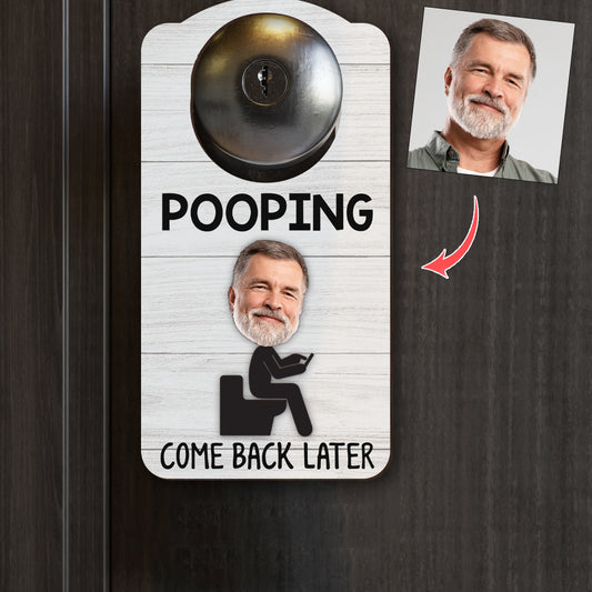 Panneau humoristique pour salle de bain - Panneau en bois personnalisé « Papa » à 2 couches