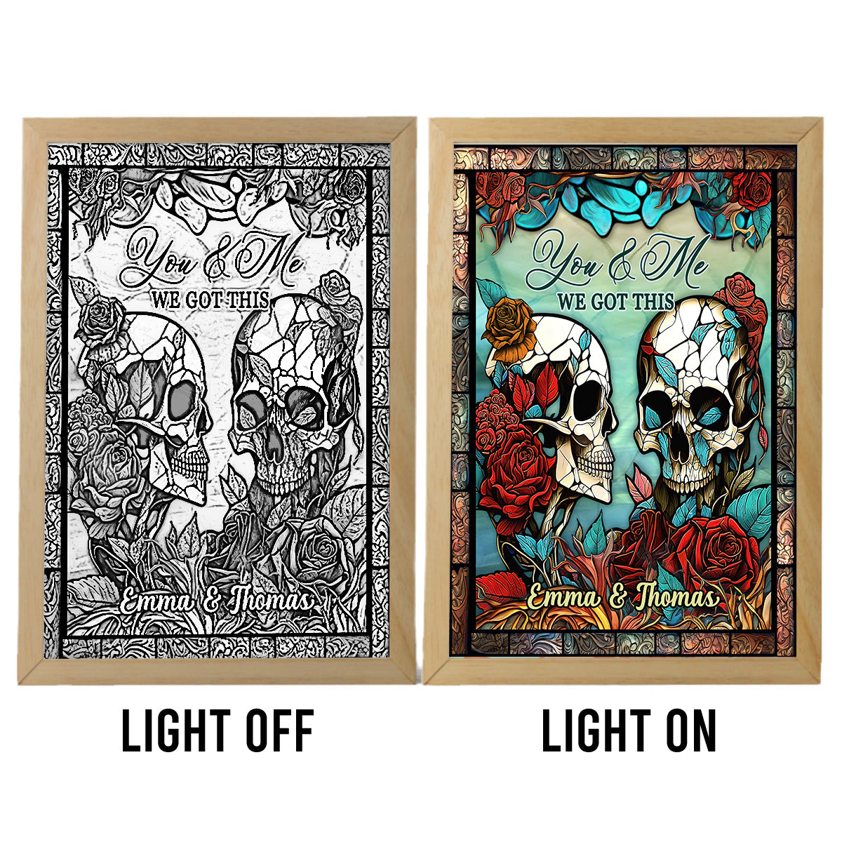 You & Me We Got You - Personalized Couple Light Photo Frame