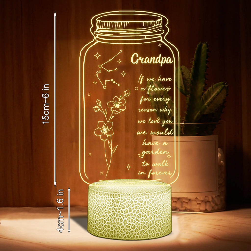 Si j'avais une étoile : Fleur de naissance et signe du zodiaque - Cadeau pour maman, grand-mère, fille, épouse, petite amie, papa, grand-père, petit ami, mari - Plaque lumineuse personnalisée