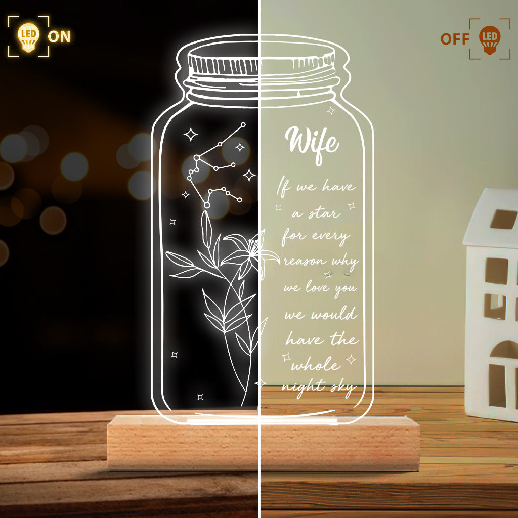 Si j'avais une étoile : Fleur de naissance et signe du zodiaque - Cadeau pour maman, grand-mère, fille, épouse, petite amie, papa, grand-père, petit ami, mari - Plaque lumineuse personnalisée